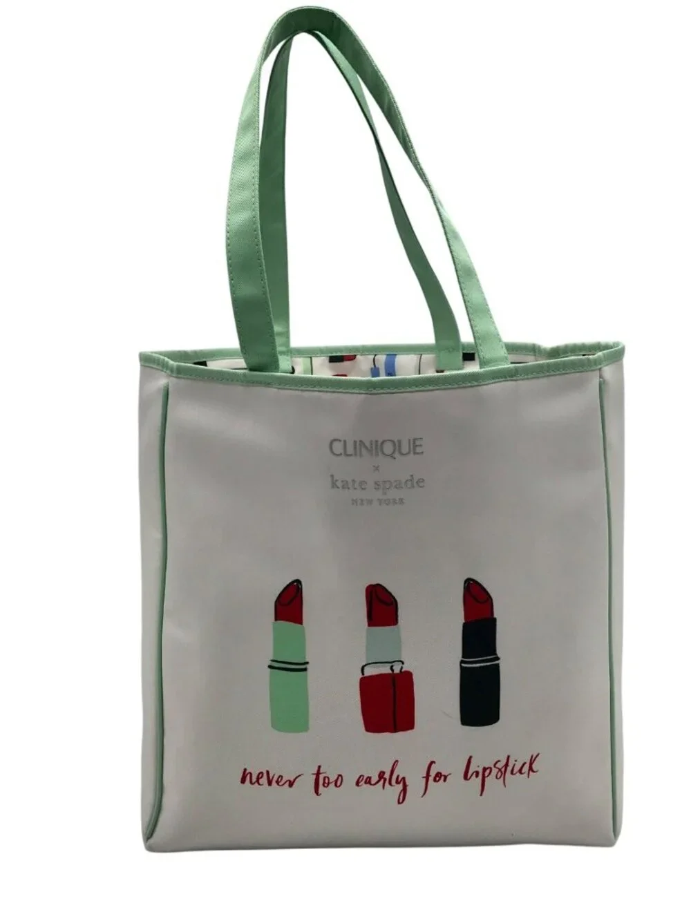 Kate Spade White Polyester Clinique Shopping Tote Bag